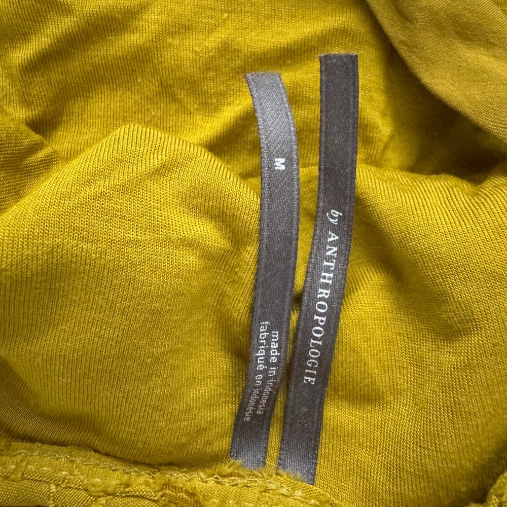 Anthropologie Mustard Yellow Ruffle Mini Dress - Picture 9 of 12
